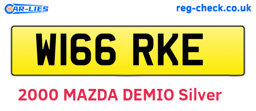 W166RKE are the vehicle registration plates.