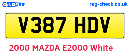V387HDV are the vehicle registration plates.