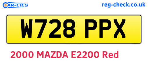 W728PPX are the vehicle registration plates.