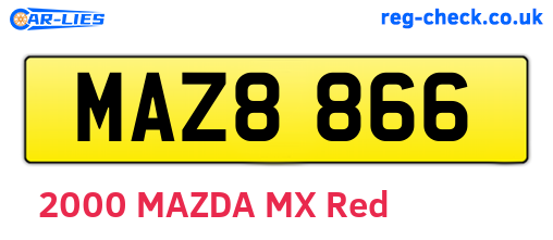 MAZ8866 are the vehicle registration plates.