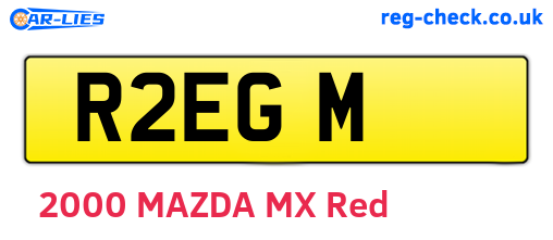 R2EGM are the vehicle registration plates.