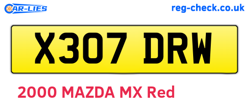 X307DRW are the vehicle registration plates.