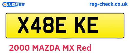 X48EKE are the vehicle registration plates.