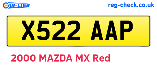X522AAP are the vehicle registration plates.