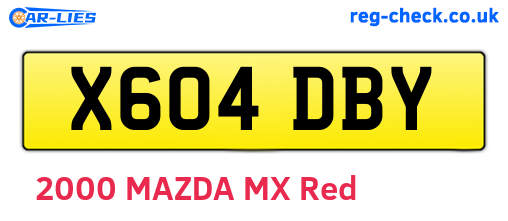 X604DBY are the vehicle registration plates.