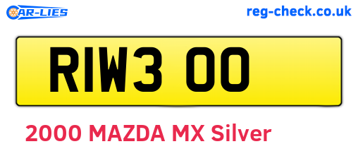 RIW300 are the vehicle registration plates.