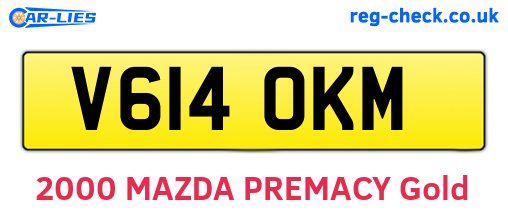 V614OKM are the vehicle registration plates.