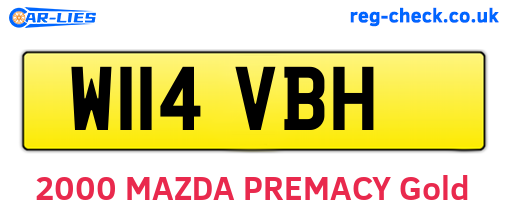 W114VBH are the vehicle registration plates.