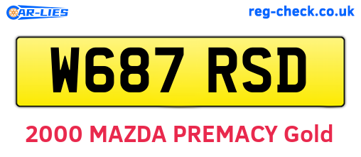 W687RSD are the vehicle registration plates.