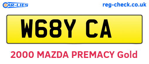 W68YCA are the vehicle registration plates.