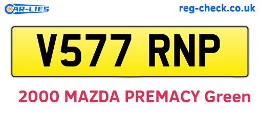 V577RNP are the vehicle registration plates.