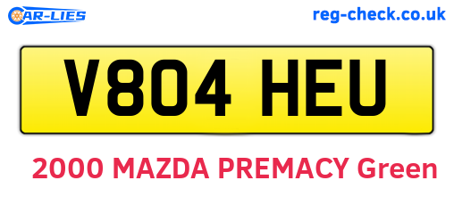 V804HEU are the vehicle registration plates.
