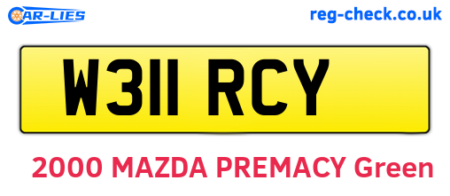 W311RCY are the vehicle registration plates.