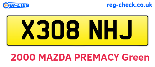 X308NHJ are the vehicle registration plates.