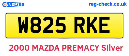 W825RKE are the vehicle registration plates.