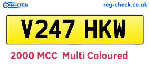 V247HKW are the vehicle registration plates.