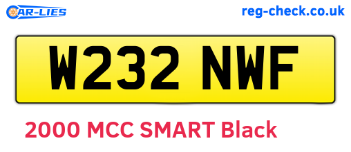 W232NWF are the vehicle registration plates.