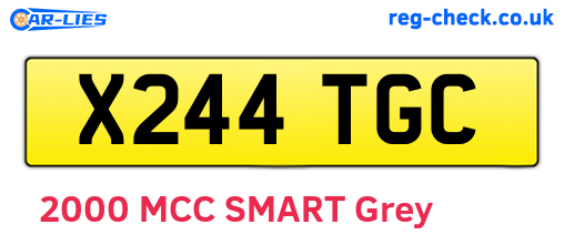 X244TGC are the vehicle registration plates.