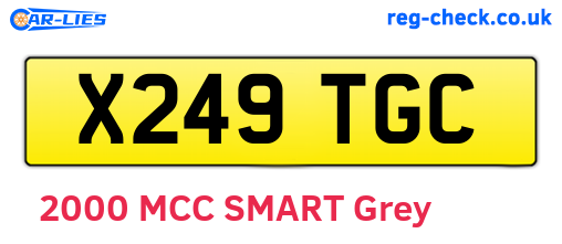 X249TGC are the vehicle registration plates.
