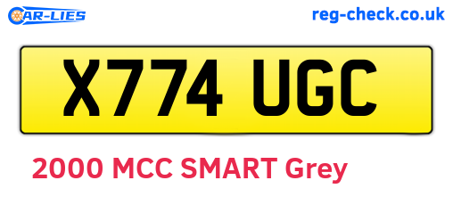 X774UGC are the vehicle registration plates.