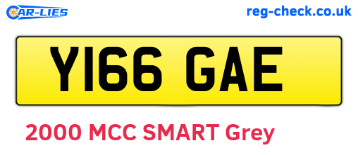 Y166GAE are the vehicle registration plates.