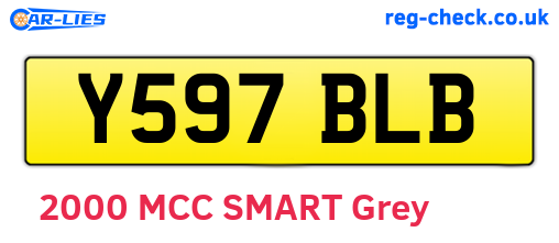 Y597BLB are the vehicle registration plates.