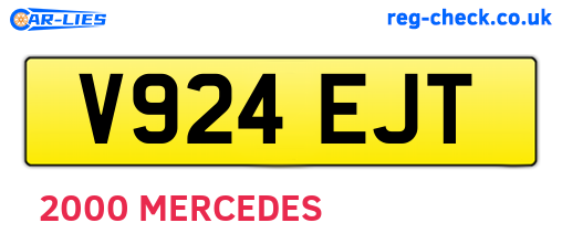 V924EJT are the vehicle registration plates.