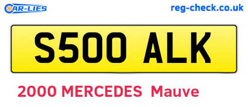 S500ALK are the vehicle registration plates.