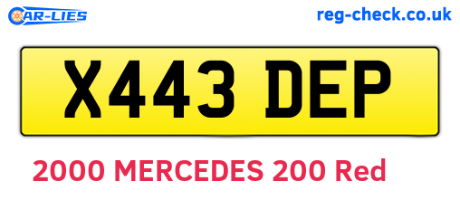 X443DEP are the vehicle registration plates.