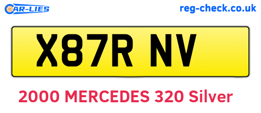 X87RNV are the vehicle registration plates.