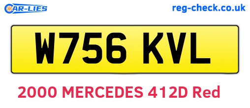 W756KVL are the vehicle registration plates.