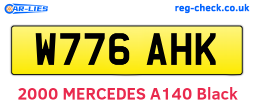 W776AHK are the vehicle registration plates.