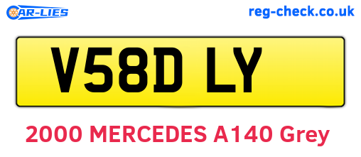 V58DLY are the vehicle registration plates.