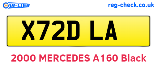 X72DLA are the vehicle registration plates.