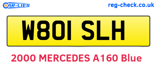 W801SLH are the vehicle registration plates.