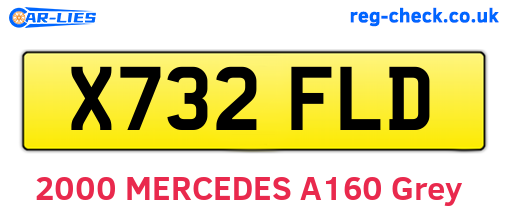 X732FLD are the vehicle registration plates.