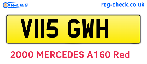 V115GWH are the vehicle registration plates.