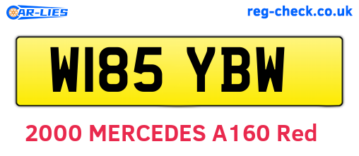 W185YBW are the vehicle registration plates.