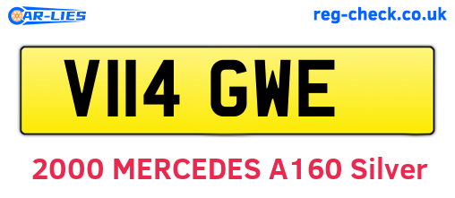 V114GWE are the vehicle registration plates.