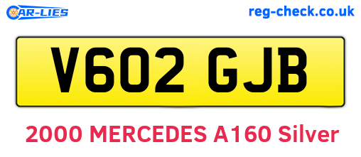 V602GJB are the vehicle registration plates.