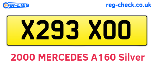 X293XOO are the vehicle registration plates.