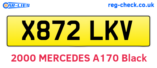 X872LKV are the vehicle registration plates.