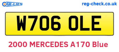 W706OLE are the vehicle registration plates.