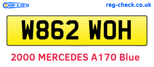 W862WOH are the vehicle registration plates.