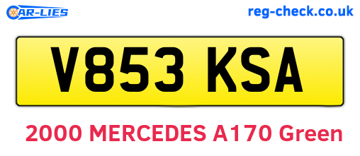 V853KSA are the vehicle registration plates.