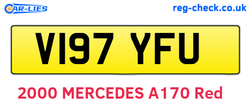 V197YFU are the vehicle registration plates.