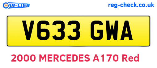 V633GWA are the vehicle registration plates.
