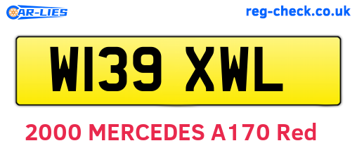 W139XWL are the vehicle registration plates.
