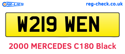 W219WEN are the vehicle registration plates.
