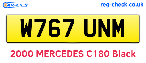 W767UNM are the vehicle registration plates.